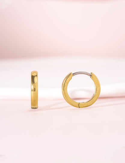 Orecchini cerchio huggie in titanio puro G23 ipoallergenico Limerencia per donna, adatti orecchie sensibili (8 millimetri, colore oro)
