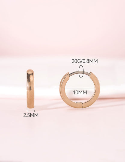 Orecchini cerchio huggie in titanio puro G23 ipoallergenico Limerencia per donna, adatti orecchie sensibili (10 millimetri)