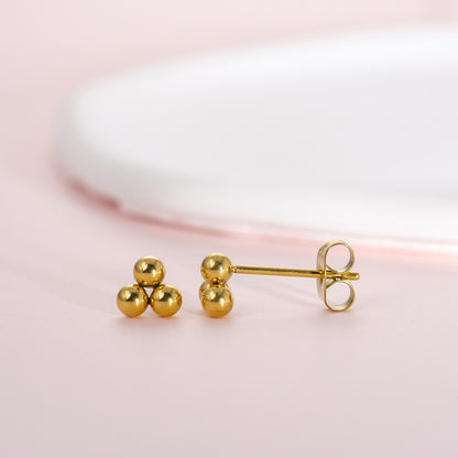 Limerencia G23 Aretes Hipoalergénicos de Titanio Puro | Pequeños Aretes de Bola Trinity | Minimalistas, Grado de Implante F136 | Adecuados para Orejas Sensibles Joyería Delicada (6mm, Plata)