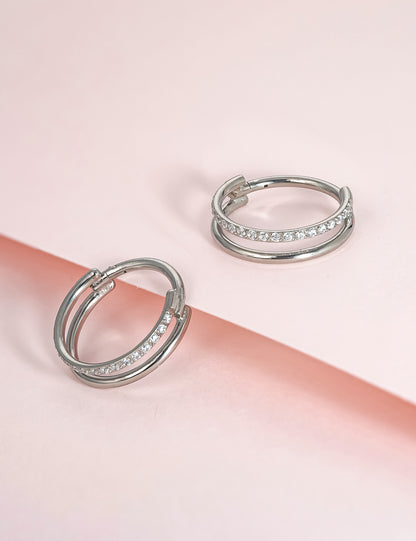 Pendientes de aro G23 de titanio puro, hipoalergénicos de 12 mm para orejas sensibles con circonitas cúbicas (18G (1,0 mm) dorado)