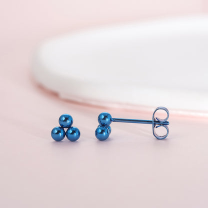Limerencia G23 Aretes Hipoalergénicos de Titanio Puro | Pequeños Aretes de Bola Trinity | Minimalistas, Grado de Implante F136 | Adecuados para Orejas Sensibles Joyería Delicada (6mm, Plata)