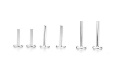 limerencia 18g Titan Innengewinde Tragus Piercing Schmuck CZ Top Flachrücken Piercing Nasenstecker Ohrring, Helix, Knorpel, Labret, Monroe für Frauen oder Männer (Teile-Silber)