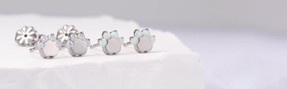 Pendientes hipoalergénicos de titanio puro Limerencia G23 | Cat Paws CZ F136 Joyería de titanio de grado implante para orejas sensibles