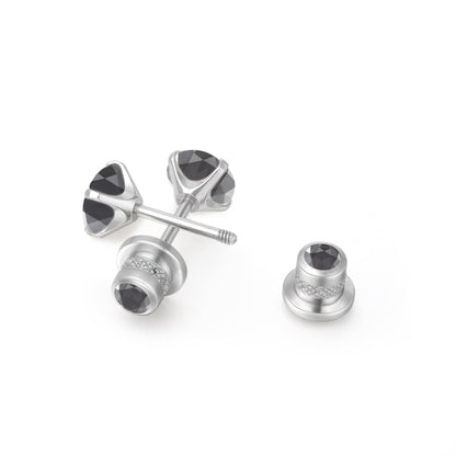 Orecchini a perno in titanio G23 ipoallergenici Limerencia da donna, zircone cubico 5A, chiusura a vite elica, piercing titanio medicale F136 per orecchie sensibili (colore nero)