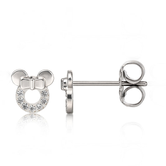 Limerencia F136 Pure Titanium Hypoallergenic Implant Grade Studs, G23 Small Dainty Cubic Zirconia Earrings for Women's Sensitive Ears(minnie mouse)