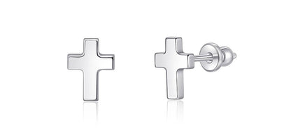 Pendientes de titanio Limerencia, pendientes hipoalergénicos para hombre y mujer con oídos sensibles, joyería minimalista, pendientes cruz planos para cartílago, diseño cruz