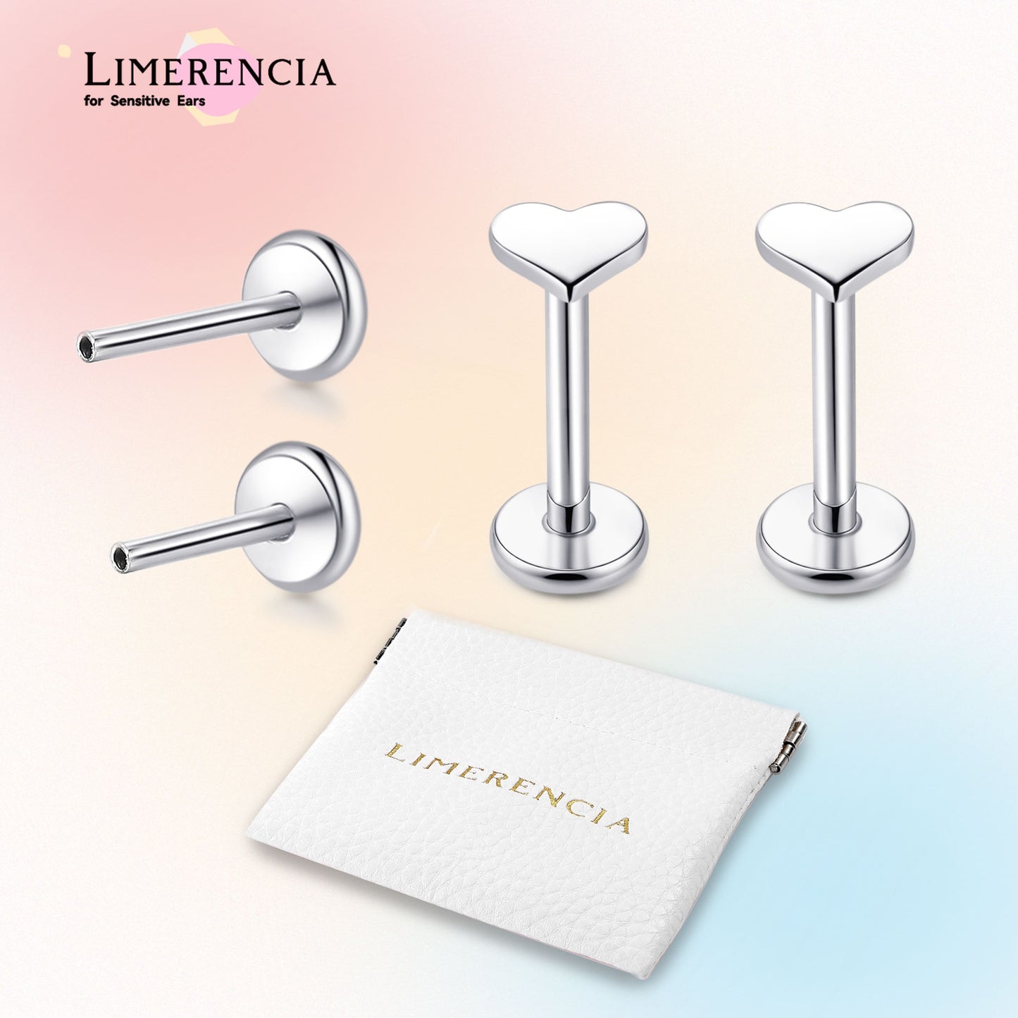 Limerencia Titan-Stecker mit Flachboden ohne Gewinde, 20G Druckverschluss-Einsteckpiercing für Knorpel, Tragus, Labret, Lippe, Medusa und Conch, hypoallergener Körperschmuck für Damen und Herren