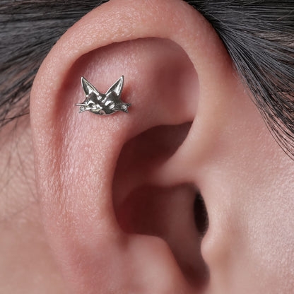Limerencia Aretes hipoalergénicos de titanio G23 con rosca trasera Tragus 20G Helix F136 Poste de piercing para cartílago para orejas sensibles (F2)