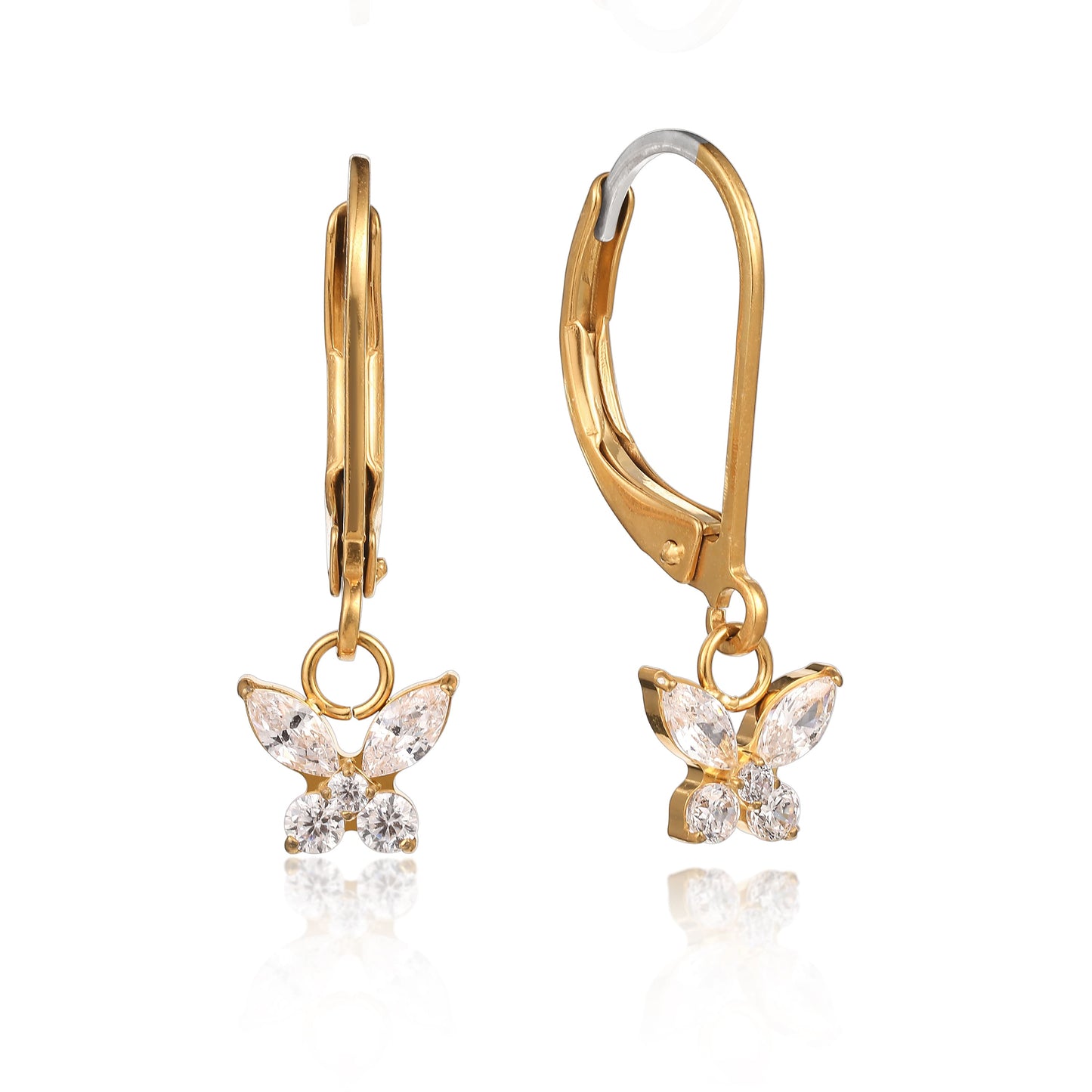 Limerencia G23 Titanium Leverback Earrings Dangle Drop Earrings for Women Fashion F136 Titanium Earrings Hypoallergenic Jewelry Gift--butterfly
