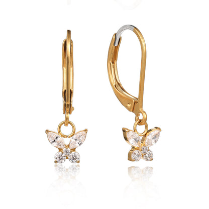 Limerencia G23 Titanium Leverback Earrings Dangle Drop Earrings for Women Fashion F136 Titanium Earrings Hypoallergenic Jewelry Gift--butterfly