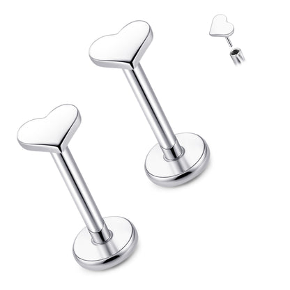 Limerencia Titan-Stecker mit Flachboden ohne Gewinde, 20G Druckverschluss-Einsteckpiercing für Knorpel, Tragus, Labret, Lippe, Medusa und Conch, hypoallergener Körperschmuck für Damen und Herren
