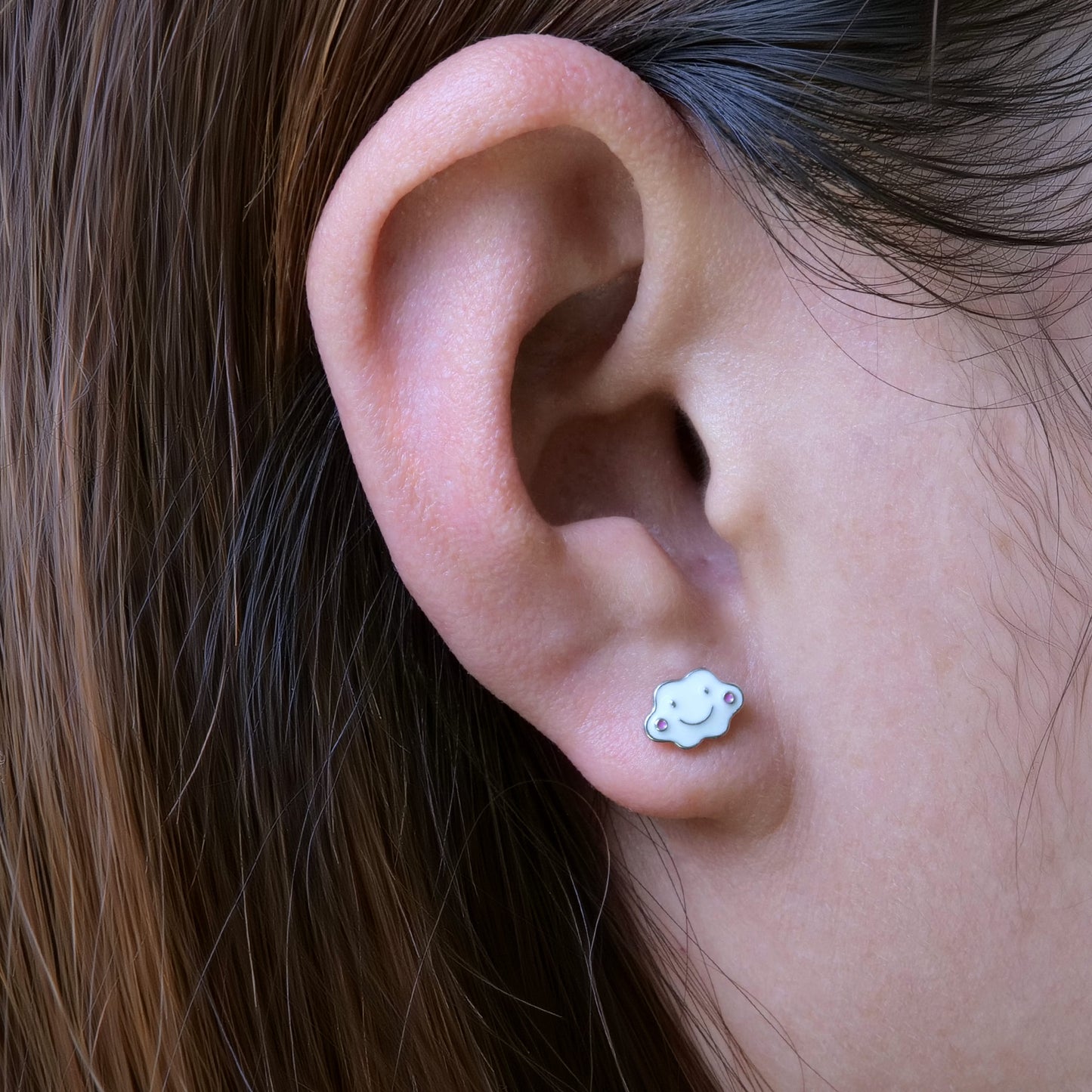 Orecchini a vite in titanio implantabile G23 Limerencia, piercing nuvola sorridente 20G F136 ipoallergenico per orecchie sensibili cartilagine trago elica