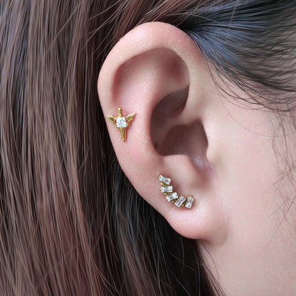 limerencia Joyería para Piercings de Titanio Hipoalergénico - 18G 6mm 8mm 10mm Para Tragus, Hélice, Caracola, Cartílago, Nariz, Labio, F136 Grado Implante Parte Trasera Plana Pendientes de Tuerca Roscados Internamente (azul)