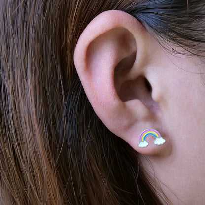 Limerencia Hypoallergene G23 Implantatqualität Titan Schraubverschluss Ohrringe Tragus 20G Helix F136 Piercingstecker für empfindliche Ohren Knorpel (Regenbogen)