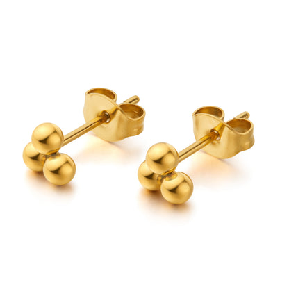 Limerencia G23 Reines Titan Hypoallergene Ohrringe | Winzige Trinity Kugelohrstecker | Minimalistisch, F136 Implantat-Qualität | Geeignet für empfindliche Ohren Zarter Schmuck (4mm, Silber)