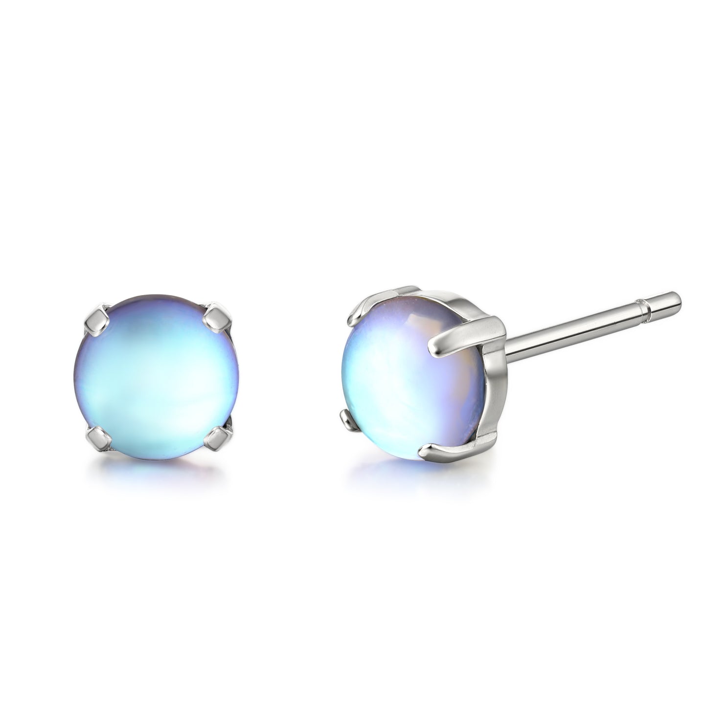 Limerencia G23 Hypoallergenic Pure Titanium Earrings, Opal/Moonstone/Cat's Eye/Blue Turquoise Stud Earrings, F136 Implant Grade|Delicate Jewelry for Sensitive Ears (5mm, Moonstone)