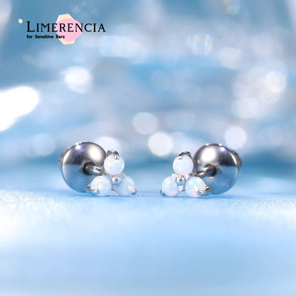 Limerencia Aretes hipoalergénicos de titanio G23 para implantes con rosca trasera Tragus 20G Hélice F136 Piercing para orejas sensibles Cartílago (C3)