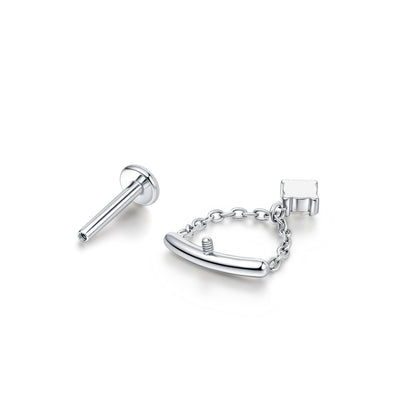 limerencia F136 Joyería Hipoalergénica de Titanio para Piercings 18G 6mm 8mm 10mm para Trago, Hélice, Conch, Cartílago, Labio, Aretes de Perno con Rosca Interna Grado Implante (Cadena 1ud)