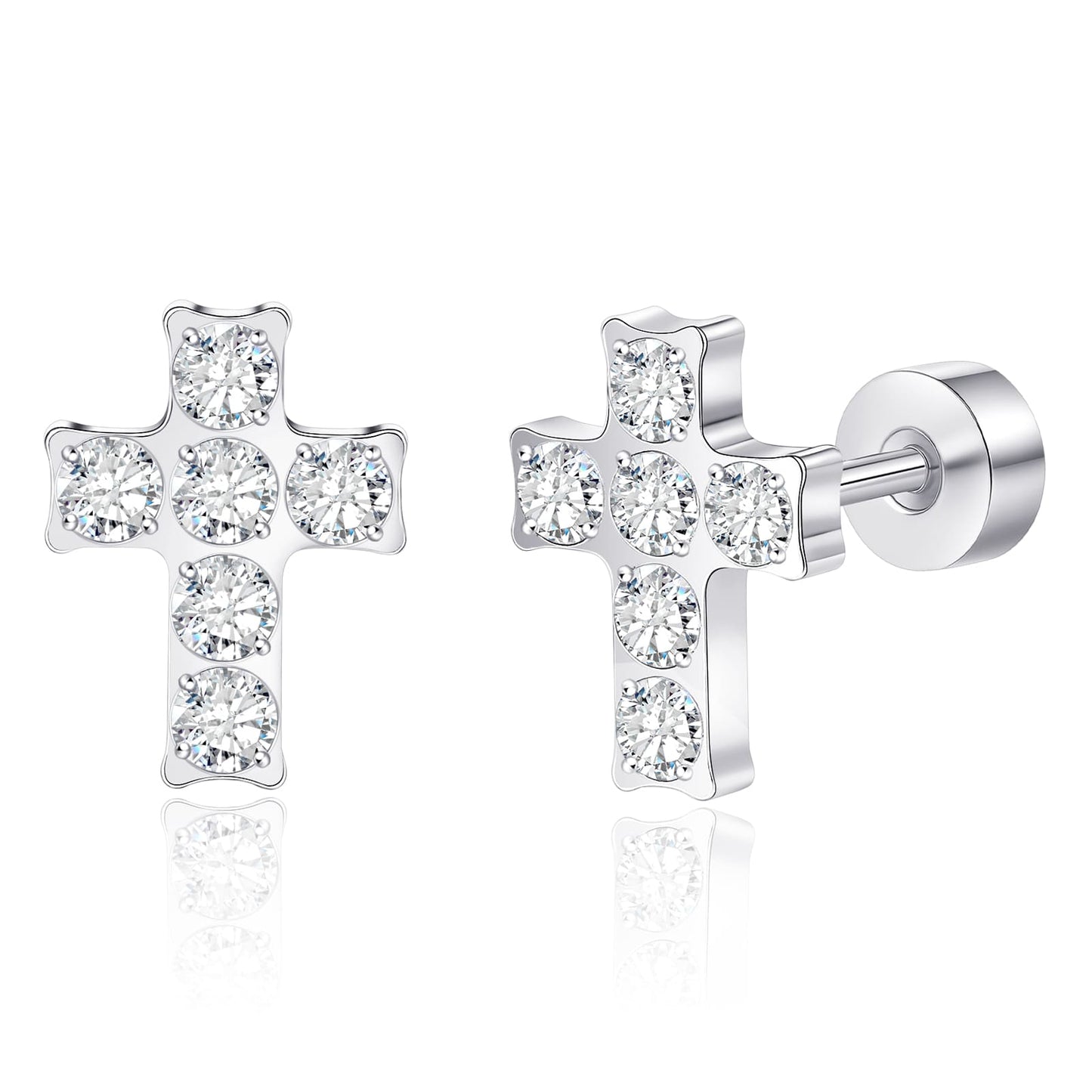 Limerencia Titan-Ohrstecker – hypoallergene Ohrringe für Damen und Herren mit empfindlichen Ohren – minimalistischer Schmuck, flacher Kreuzschrauben-Ohrpiercing für den Knorpel