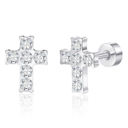 Limerencia Titan-Ohrstecker – hypoallergene Ohrringe für Damen und Herren mit empfindlichen Ohren – minimalistischer Schmuck, flacher Kreuzschrauben-Ohrpiercing für den Knorpel