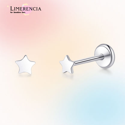 Limerencia Titan-Stecker mit Flachboden ohne Gewinde, 20G Druckverschluss-Einsteckpiercing für Knorpel, Tragus, Labret, Lippe, Medusa und Conch, hypoallergener Körperschmuck für Damen und Herren
