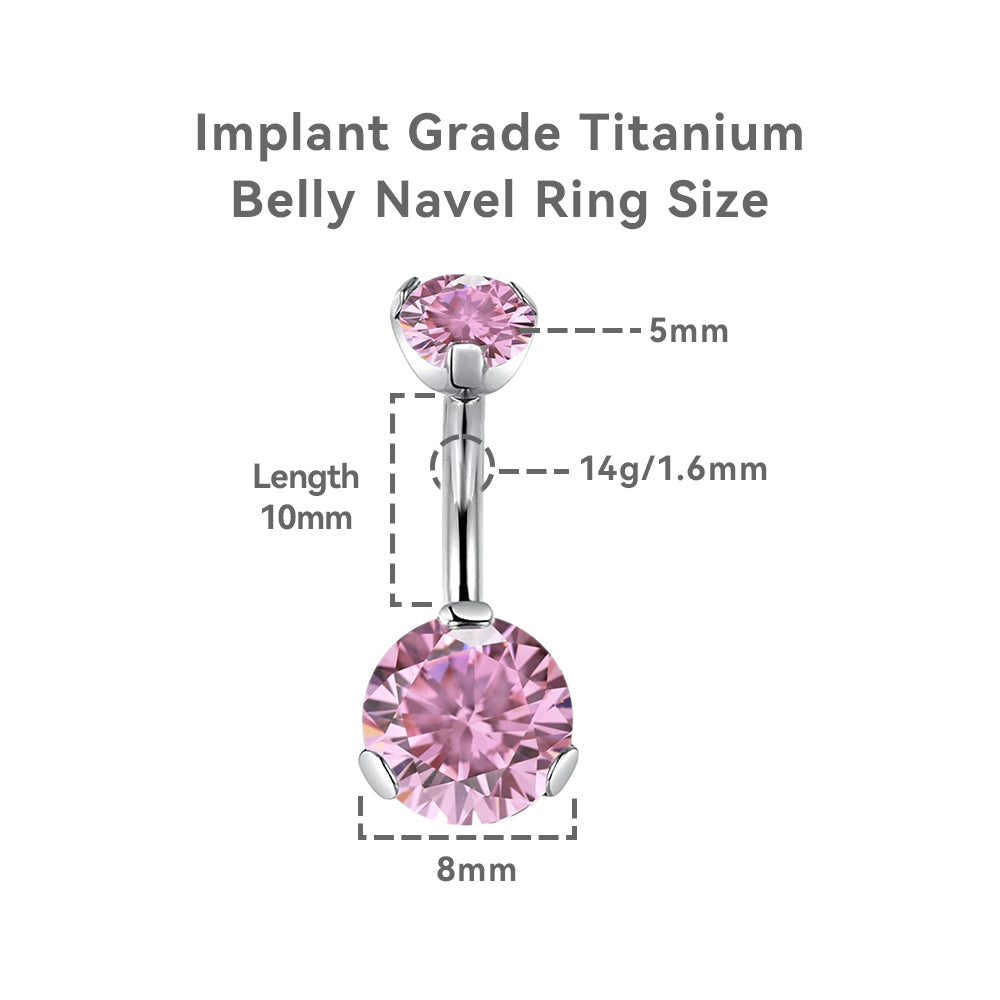 limerencia G23 Titanium Belly Button Rings hypoallergenic medical implant grade 14G Teardrop CZ Belly Navel Rings Piercing Belly Bars, Titanium, cubic zirconia……