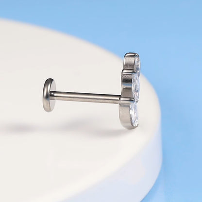 limerencia F136 Titan Hypoallergener Piercingschmuck 18G 6mm 8mm 10mm für Tragus, Helix, Conch, Knorpel, Lippe, Implantat-Grade Flat Back Internally Threaded Stud Ohrringe (Blatt 1Stk)