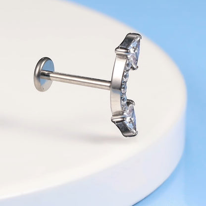 limerencia F136 Hypoallergener Titan 20g 6mm 8mm Flacher Stecker | G23 Implantatqualität Press Fit Gewindelose Ohrringe Push Pin Tragus Knorpel Helix Conch Medusa Labret Piercing Schmuck (Climber 1 Stück)