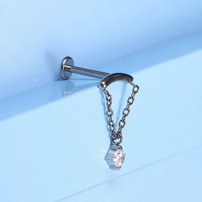 limerencia F136 Joyería Hipoalergénica de Titanio para Piercings 18G 6mm 8mm 10mm para Trago, Hélice, Conch, Cartílago, Labio, Aretes de Perno con Rosca Interna Grado Implante (Cadena 1ud)