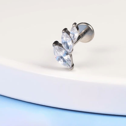 limerencia F136 Titan Hypoallergener Piercingschmuck 18G 6mm 8mm 10mm für Tragus, Helix, Conch, Knorpel, Lippe, Implantat-Grade Flat Back Internally Threaded Stud Ohrringe (Blatt 1Stk)