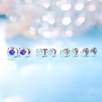 G23 titanium flat back stud earrings
Screw in closure titanium earrings