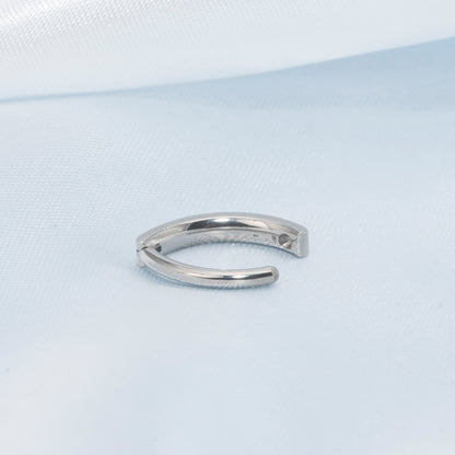 Anello ombelicale Limerencia 14G in titanio G23 con zircone a goccia piccolo, gioiello piercing ombelicale filettato interno 10 mm (10 mm, cerchio curvo opale bianco)