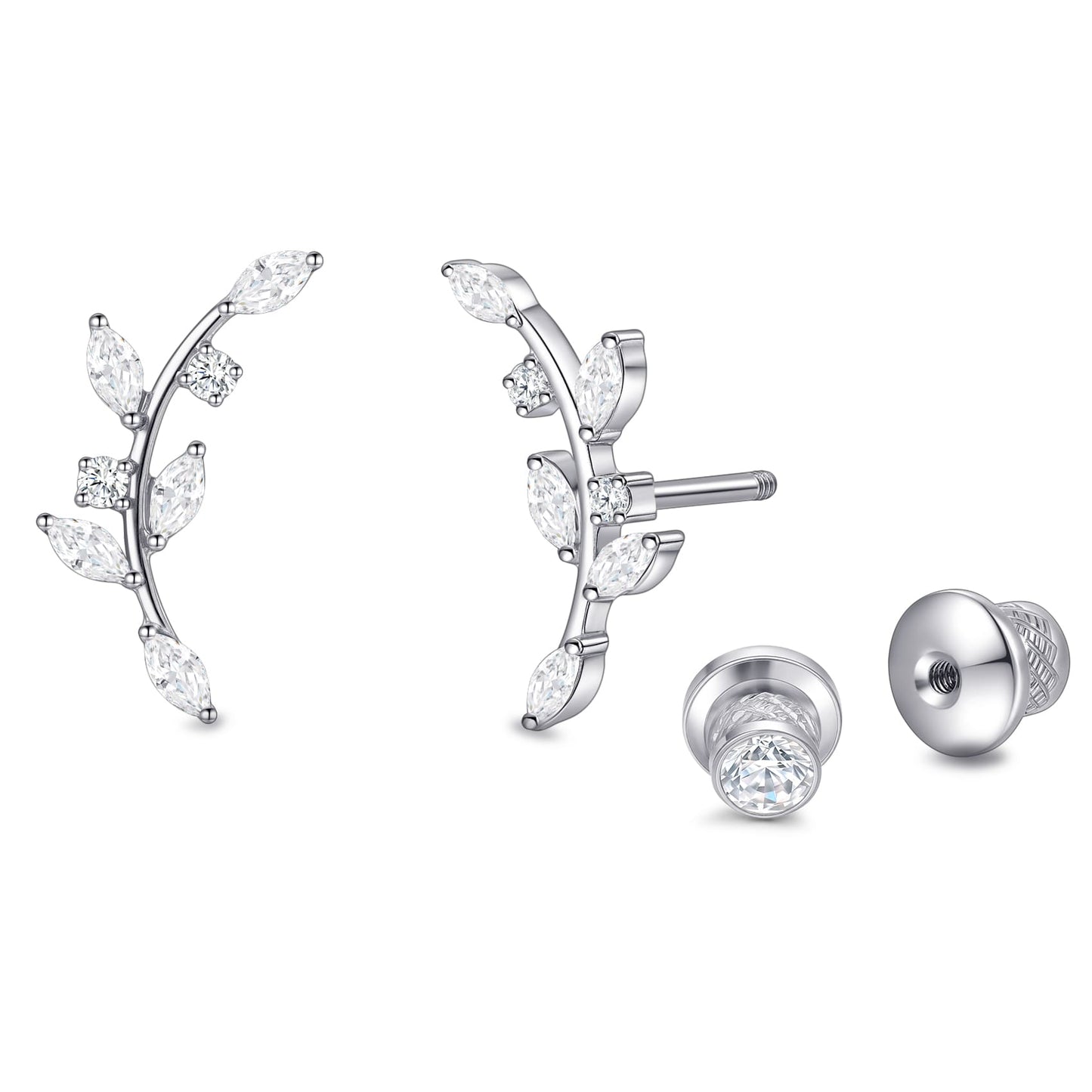 Orecchini piatti a vite in titanio implantabile G23 F136 Limerencia, piercing 20G ipoallergenici per donna orecchie sensibili, trago elica cartilagine (modello L2)