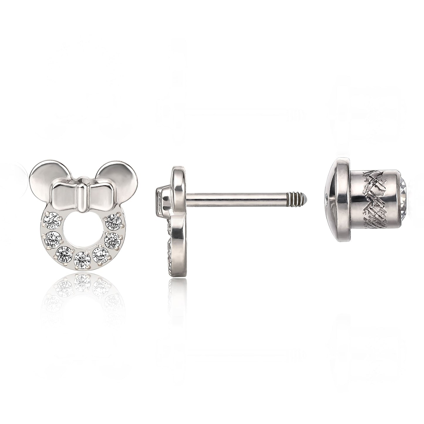 Limerencia Pendientes Hipoalergénicos de Titanio G23 de Grado Implante con Cierre de Rosca Tragus 20G Helix Poste de Piercing F136 para Orejas Sensibles Cartílago (minnie mouse)