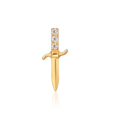 Limerencia Clou de piercing motif poignard en titane hypoallergénique ASTM F136, calibre 18G 6mm/8mm/10mm, dos plat à filetage interne, pour tragus, hélix, conque, cartilage, nez et lèvre (1 pièce)