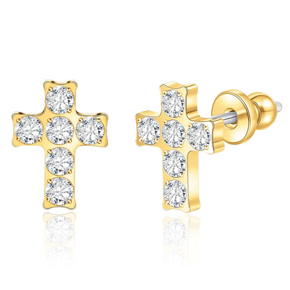 Limerencia Titan-Ohrstecker – hypoallergene Ohrringe für Damen und Herren mit empfindlichen Ohren – minimalistischer Schmuck, flacher Kreuzschrauben-Ohrpiercing für den Knorpel