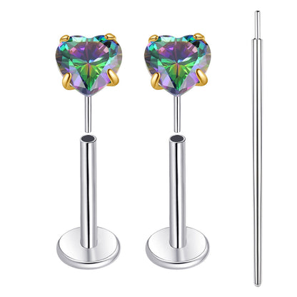 Limerencia Boucles d’oreilles à dos plat 18G, Titane G23, Piercing nez à insertion