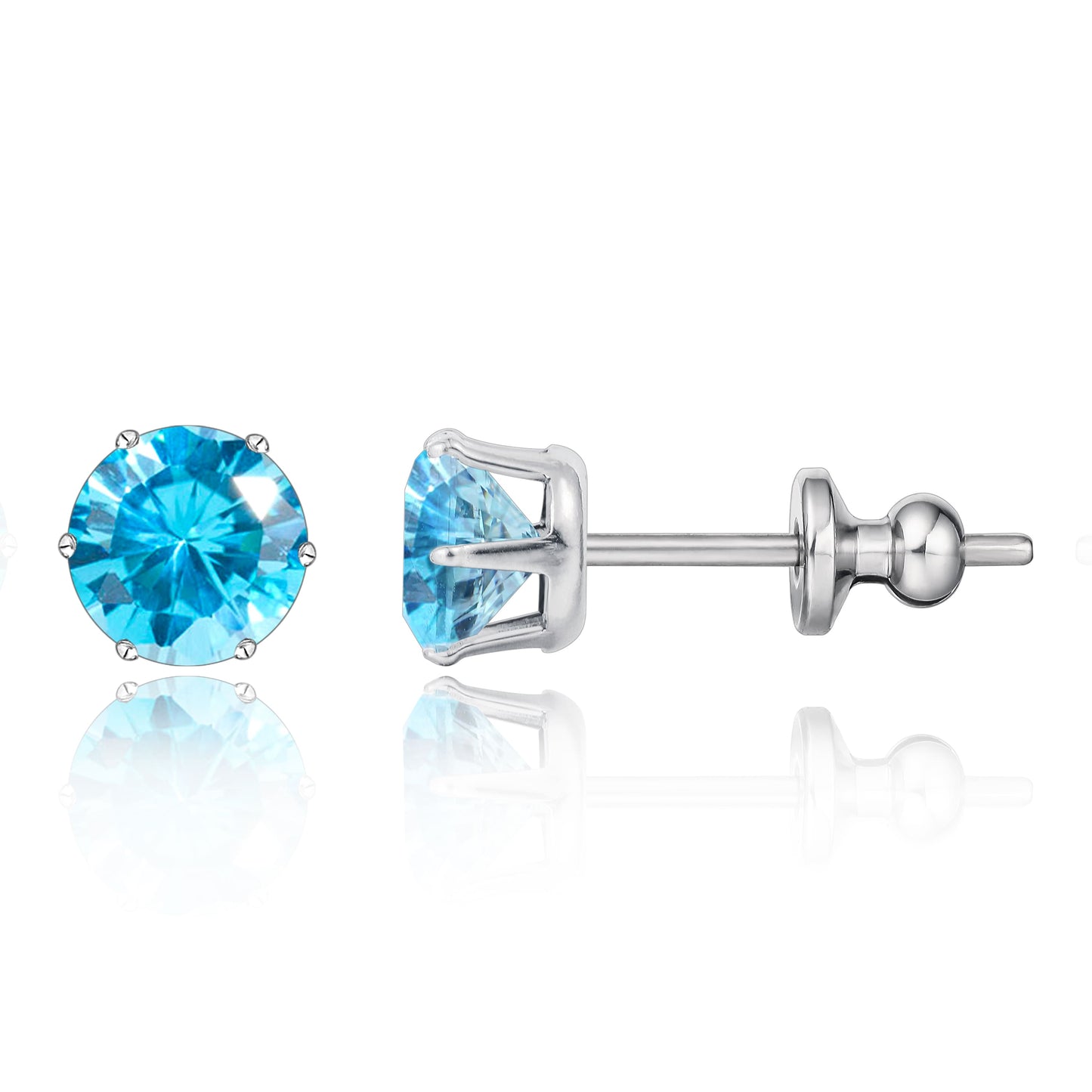 Pendientes de titanio Limerencia hipoalergénicos, tachas de grado implantado F136 con circón redondo, pendientes de seis garras para mujer y hombre con orejas sensibles