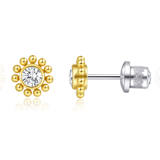Orecchini a vite in titanio ipoallergenici 20G Limerencia, perni grado impianto G23 F136 per orecchie sensibili, adatti a trago, elice, cartilagine, girasole