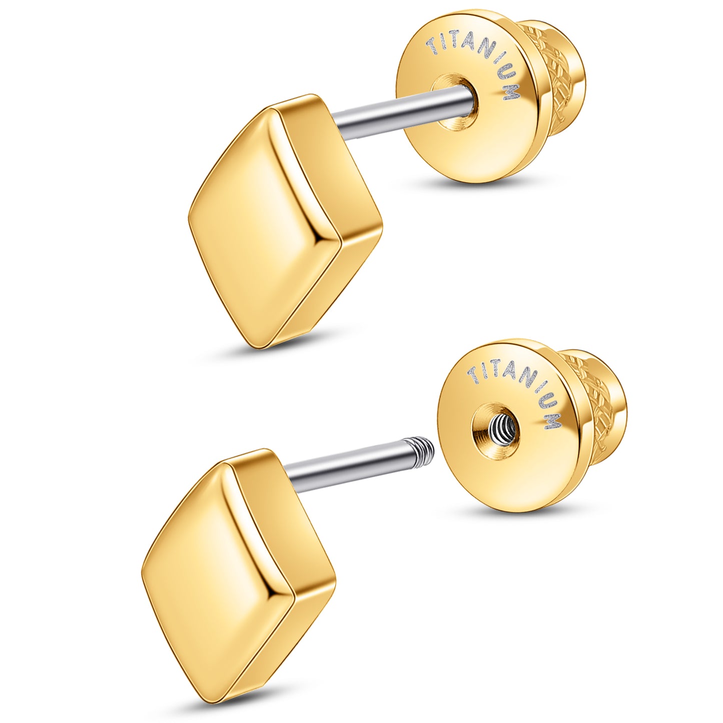 Limerencia Titanium Earring Studs, Implant Grade F136 Earrings with CZ Screw Back Hypoallergenic for Women and Men Sensitive Ears Jewelry Gift