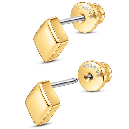 Limerencia Titanium Earring Studs, Implant Grade F136 Earrings with CZ Screw Back Hypoallergenic for Women and Men Sensitive Ears Jewelry Gift