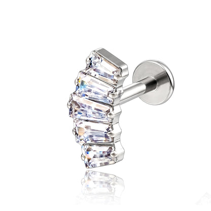 limerencia Joyería para piercing hipoalergénica de titanio puro F136, pendiente tipo flat back con rosca interna, 18 g, para cartílago/tragus/hélix/concha/nariz/labio (corona, 1 unidad)
