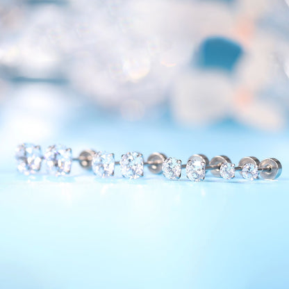 Tiny 3mm to 6mm titanium studs
Comfortable screw back titanium earrings