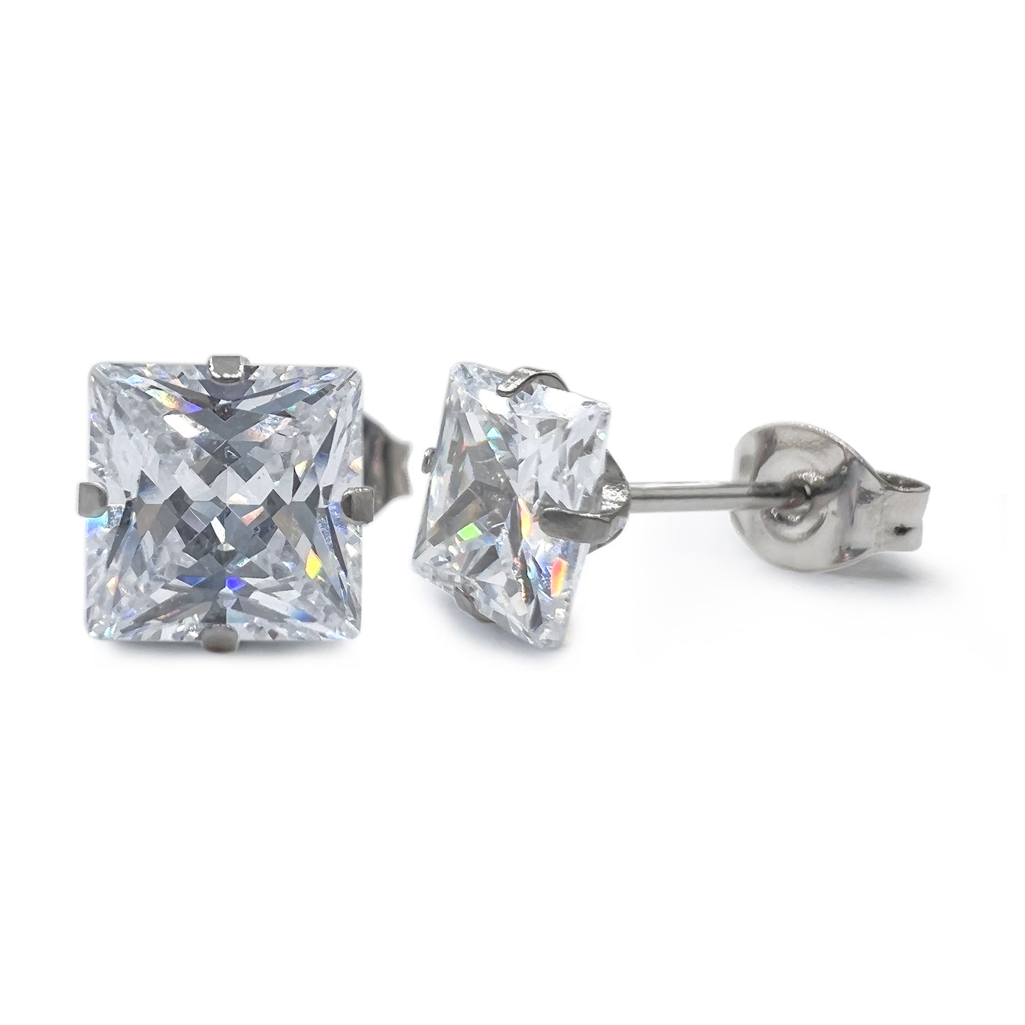 Limerencia Hypoallergenic G23 Titanium Earrings, F136 Implant Grade Pure Titanium Medical, Suitable for Sensitive Ears with Birthstone Crystals CZ Simulated Diamonds (diamond)