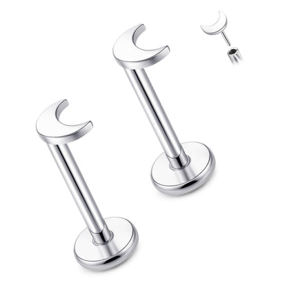 Limerencia Titan-Stecker mit Flachboden ohne Gewinde, 20G Druckverschluss-Einsteckpiercing für Knorpel, Tragus, Labret, Lippe, Medusa und Conch, hypoallergener Körperschmuck für Damen und Herren
