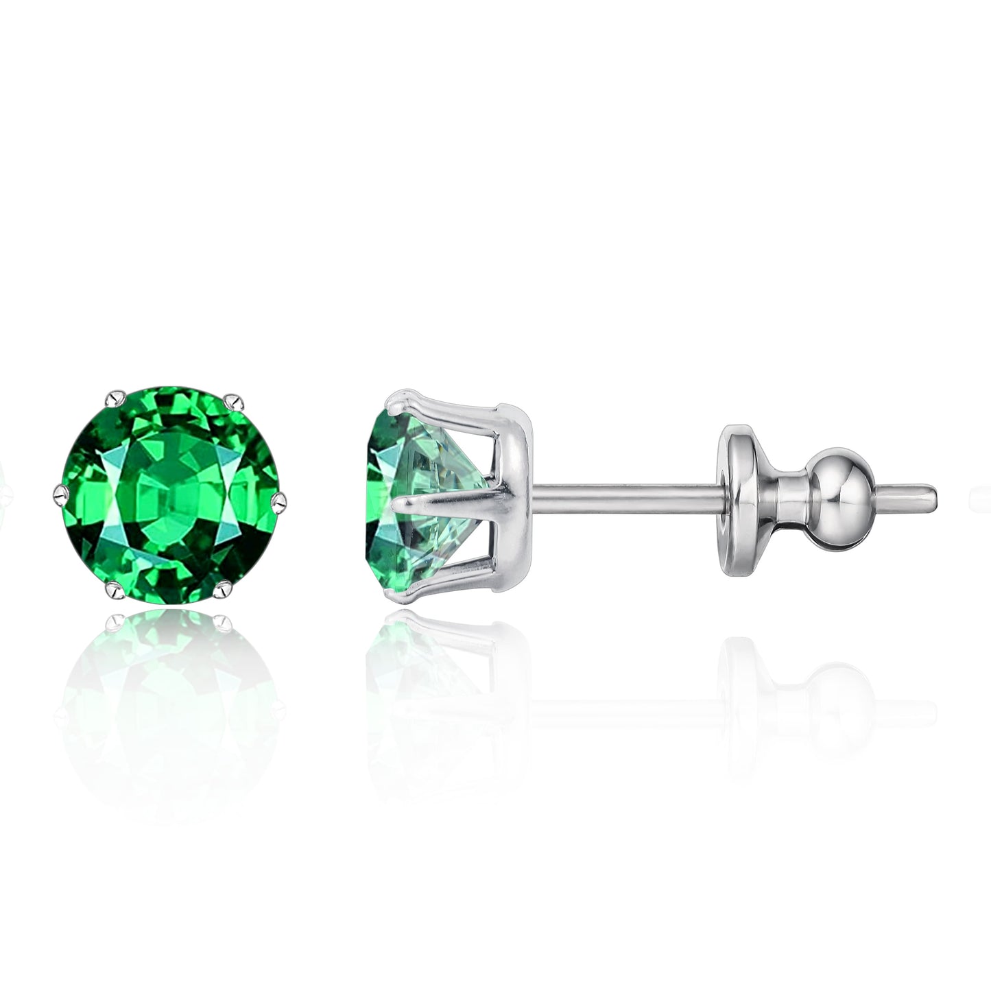 Pendientes de titanio Limerencia hipoalergénicos, tachas de grado implantado F136 con circón redondo, pendientes de seis garras para mujer y hombre con orejas sensibles