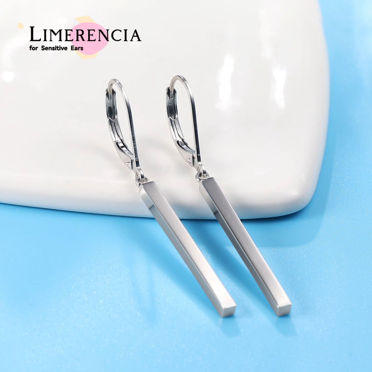 Limerencia G23 Titanium Leverback Earrings Dangle Drop Earrings for Women Fashion F136 Titanium Earrings Hypoallergenic Jewelry Gift/Vertical Bar