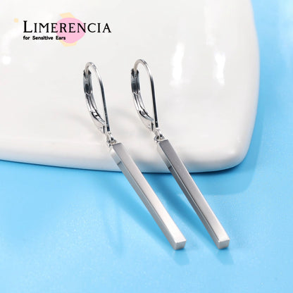 Limerencia G23 Titanium Leverback Earrings Dangle Drop Earrings for Women Fashion F136 Titanium Earrings Hypoallergenic Jewelry Gift/Vertical Bar