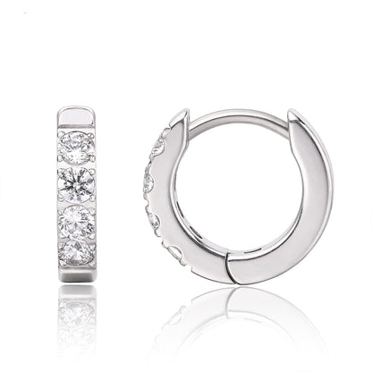Boucles d'oreilles huggie créoles en titane pur G23 Limerencia, huggies pour cartilage hypoallergéniques, boucles à clip serties de petits zircons cubiques, mini bijoux de piercing pour femmes aux oreilles sensibles