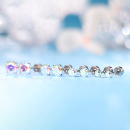 Daily occasion titanium stud earrings
Important event CZ titanium earrings